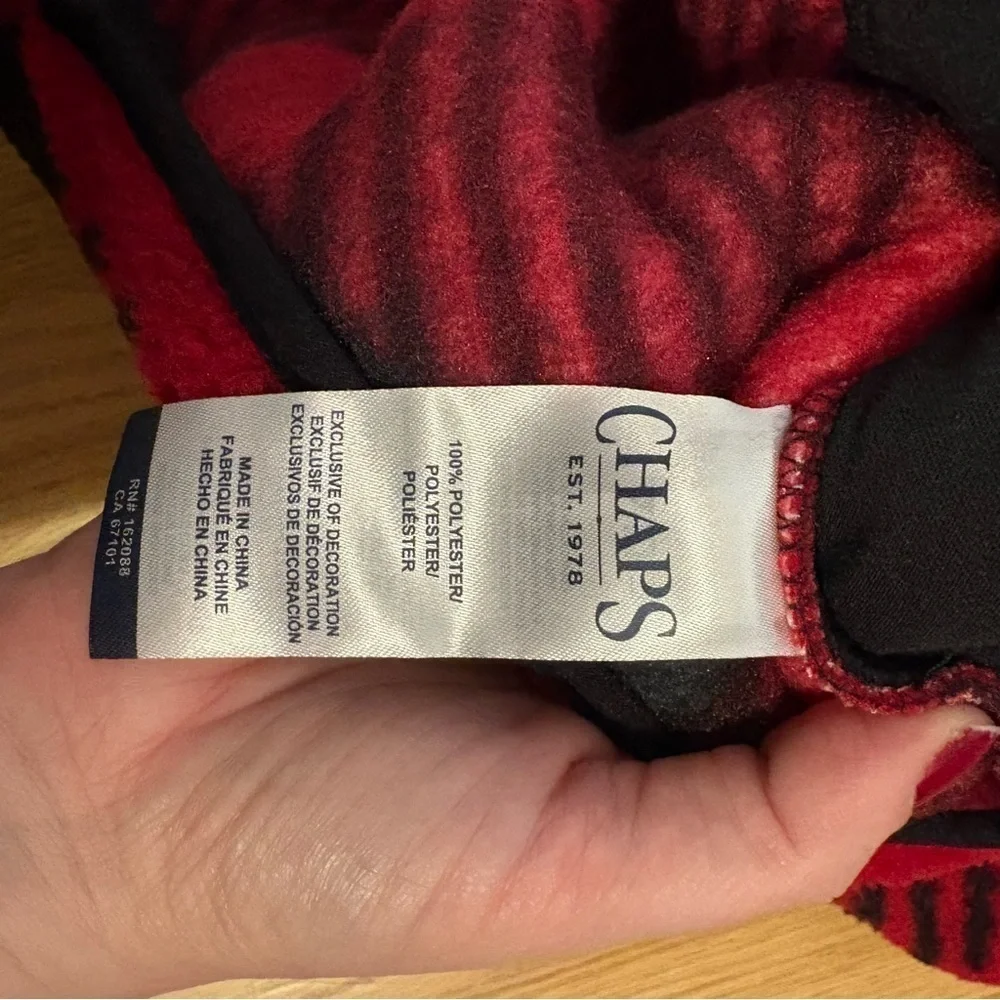 Chaps Buffalo Plaid Fair Isle Knit Sweater Sweatshirt NEW XL or XXL Red Black